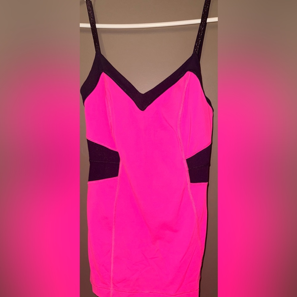 Lululemon Pink and Black Strappy Top